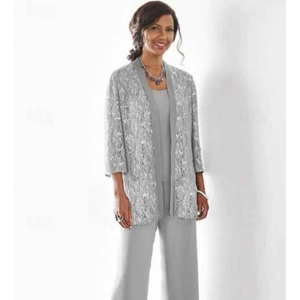 Dressy pantsuit with sparkly jacket
